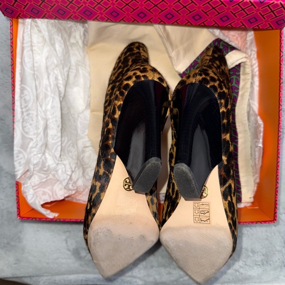 Tory Burch Lila Animal Print Ankle Booties Size 10 - Picture 8 of 15